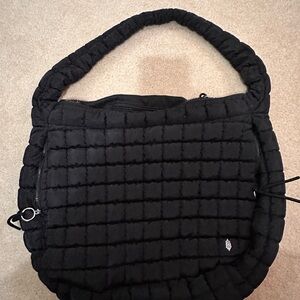 Free People Black Quilted carryall Bag